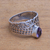 Amethyst cocktail ring, 'Temple Stones' - Circle Motif Amethyst Cocktail Ring from Bali (image 2b) thumbail