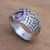Amethyst cocktail ring, 'Temple Stones' - Circle Motif Amethyst Cocktail Ring from Bali (image 2c) thumbail