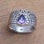 Amethyst cocktail ring, 'Temple Stones' - Circle Motif Amethyst Cocktail Ring from Bali (image 2d) thumbail