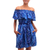 Batik rayon off-shoulder dress, 'Bamboo Batik' - Blue and Purple Bamboo Motif Batik Rayon Short-Sleeve Dress (image 2a) thumbail