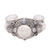 Rainbow moonstone and blue topaz cuff bracelet, 'Keeper of the Moon' - Rainbow Moonstone and Blue Topaz Cuff Bracelet from Bali (image 2a) thumbail