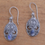 Rainbow moonstone dangle earrings, 'Shield of the Gods' - Handcrafted Rainbow Moonstone Dangle Earrings from Bali thumbail