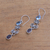 Garnet and blue topaz dangle earrings, 'Sky Flare' - Blue Topaz and Garnet Sterling Silver Dangle Earrings