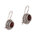 Garnet drop earrings, 'Temple Crown' - Faceted Oval Garnet Drop Earrings from Bali
