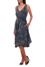 Rayon A-line sundress, 'Mountain Rocks' - Onyx and Bone Grey Rayon A-Line Dress from Bali