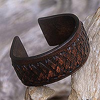 Leather cuff bracelet, Bali Legend