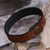Leather wristband bracelet, 'Brown Bedeg' - Handmade Leather Wristband Bracelet from Bali thumbail