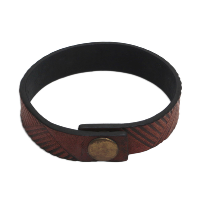 Handmade Leather Wristband Bracelet from Bali