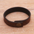 Leather wristband bracelet, 'Brown Bedeg' - Handmade Leather Wristband Bracelet from Bali (image 2b) thumbail