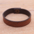 Leather wristband bracelet, 'Brown Bedeg' - Handmade Leather Wristband Bracelet from Bali (image 2c) thumbail