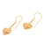 Gold plated sterling silver dangle earrings, 'Love Flowers' - Floral 18k Gold Plated Sterling Silver Heart Dangle Earrings (image 2c) thumbail