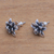 Sterling silver stud earrings, 'Dreamy Lotus' - Sterling Silver Lotus Flower Stud Earrings from Bali (image 2c) thumbail