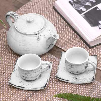 Juego de té de cerámica - Juego de té de cerámica hecho a mano de Bali