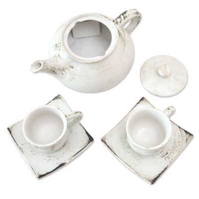 Juego de té de cerámica - Juego de té de cerámica hecho a mano de Bali
