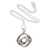 Sterling silver pendant necklace, 'Songket Eye' - Songket-Themed Sterling Silver Pendant Necklace from Bali thumbail
