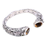 Citrine and peridot cuff bracelet, 'Butterfly Palace' - Citrine and Peridot Butterfly Cuff Bracelet from Bali