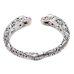 Citrine and peridot cuff bracelet, 'Butterfly Palace' - Citrine and Peridot Butterfly Cuff Bracelet from Bali