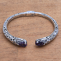 Amethyst cuff bracelet, 'Hint of Twilight'