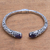 Amethyst cuff bracelet, 'Hint of Twilight' - Amethyst and Sterling Silver Floral Motif Cuff Bracelet thumbail