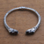 Garnet cuff bracelet, 'Elephant's Treasure' - Garnet and Sterling Silver Elephant Motif Cuff Bracelet (image 2b) thumbail