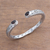 Garnet cuff bracelet, 'Treasure Trove' - Garnet Sterling Silver Scroll and Rope Motif Cuff Bracelet (image 2) thumbail