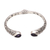 Amethyst cuff bracelet, 'Garden at Twilight' - Amethyst Sterling Silver Floral Motif Cuff Bracelet thumbail