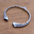 Amethyst cuff bracelet, 'Garden at Twilight' - Amethyst Sterling Silver Floral Motif Cuff Bracelet (image 2c) thumbail