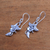 Sterling silver dangle earrings, 'Frangipani Blooms' - 925 Sterling Silver Flower Dangle Earrings from Bali