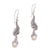Aretes colgantes de perlas cultivadas - Aretes colgantes con volutas de plata de ley y perlas cultivadas