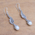 Cultured pearl dangle earrings, 'Elegant Tendrils' - Cultured Pearl and Sterling Silver Scrolls Dangle Earrings