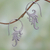 Sterling silver drop earrings, 'Angel Wing Bloom' - Sterling Silver Blooming Flower Motif Drop Earrings thumbail