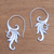 Sterling silver drop earrings, 'Angel Wing Bloom' - Sterling Silver Blooming Flower Motif Drop Earrings (image 2b) thumbail
