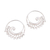 Sterling silver half-hoop earrings, 'Fronds Unfurled' - Sterling Silver Elegant Leaf Motif Half-Hoop Earrings