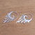Sterling silver half-hoop earrings, 'Gleaming Garden' - Sterling Silver Flower and Leaf Motif Half-Hoop Earrings