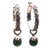 Aventurine hoop earrings, 'Budding Spirit' - Aventurine and Sterling Silver Floral Motif Hoop Earrings thumbail