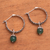 Aventurine hoop earrings, 'Budding Spirit' - Aventurine and Sterling Silver Floral Motif Hoop Earrings (image 2b) thumbail
