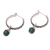 Aventurine hoop earrings, 'Budding Spirit' - Aventurine and Sterling Silver Floral Motif Hoop Earrings (image 2c) thumbail