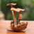 Wood figurine, 'Majestic Mushroom' (4.5 inch) - Jempinis and Benalu Wood Mushroom Figurine (4.5 in.) thumbail