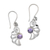 Amethyst dangle earrings, 'Butterfly Halves' - 2.5-Carat Amethyst Dangle Earrings Crafted in Bali thumbail