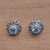 Blue topaz stud earrings, 'God Eye' - Swirl Pattern Blue Topaz Stud Earrings from Bali thumbail