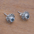 Blue topaz stud earrings, 'God Eye' - Swirl Pattern Blue Topaz Stud Earrings from Bali (image 2b) thumbail