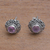 Amethyst stud earrings, 'God Eye' - Swirl Pattern Amethyst Stud Earrings from Bali (image 2) thumbail