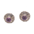 Amethyst stud earrings, 'God Eye' - Swirl Pattern Amethyst Stud Earrings from Bali thumbail