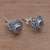 Amethyst stud earrings, 'God Eye' - Swirl Pattern Amethyst Stud Earrings from Bali (image 2b) thumbail
