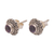 Amethyst stud earrings, 'God Eye' - Swirl Pattern Amethyst Stud Earrings from Bali (image 2c) thumbail