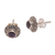 Amethyst stud earrings, 'God Eye' - Swirl Pattern Amethyst Stud Earrings from Bali (image 2d) thumbail