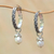 Cultured pearl dangle earrings, 'Budding Spirit' - Cultured Pearl Hoop Dangle Earrings from Bali (image 2) thumbail