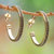 Gold plated sterling silver half-hoop earrings, 'Vintage Loop' (1 inch) - 18k Gold Plated Sterling Silver Half-Hoop Earrings (1 inch) (image 2) thumbail