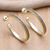 Gold plated sterling silver half-hoop earrings, 'Vintage Loop' (1 inch) - 18k Gold Plated Sterling Silver Half-Hoop Earrings (1 inch) (image 2b) thumbail