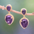 Gold plated amethyst dangle earrings, 'Vintage Ace' - 18k Gold Plated Amethyst Dangle Earrings from Bali (image 2) thumbail